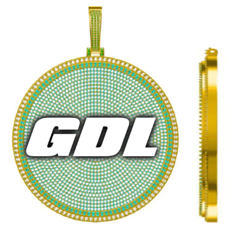 CUSTOM LETTER NECKLACE 3D BIG DISC sold by The GUU Shop