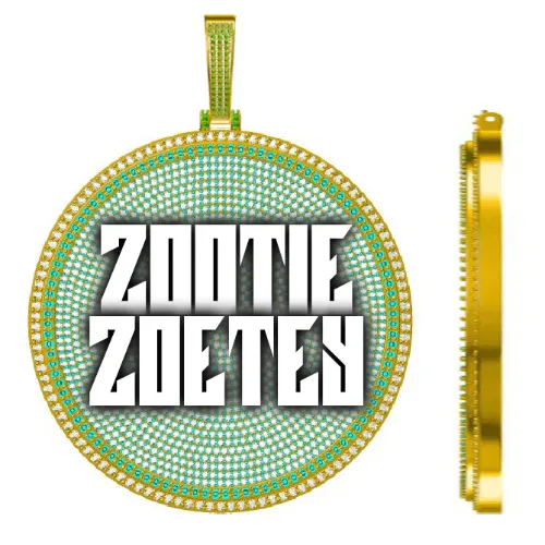 CUSTOM LETTER NECKLACE 3D BIG DISC sold by The GUU Shop