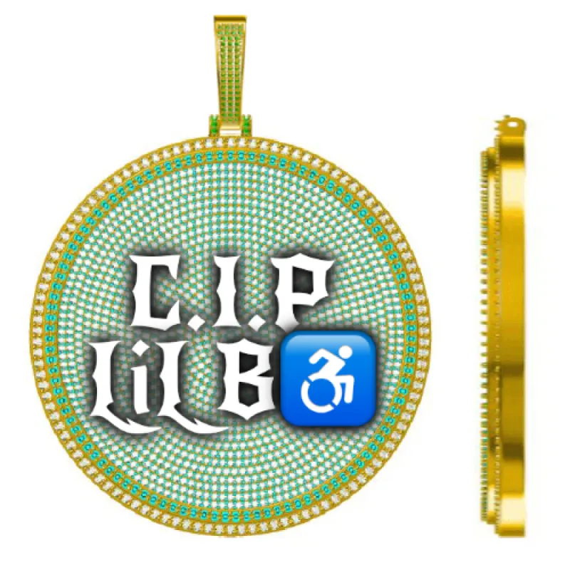 CUSTOM LETTER NECKLACE 3D BIG DISC sold by The GUU Shop