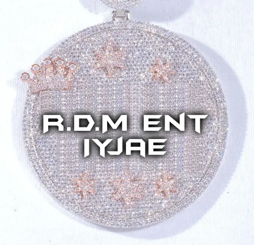 CUSTOM LETTER NECKLACE 3D BIG CROWN DISC sold by The GUU Shop