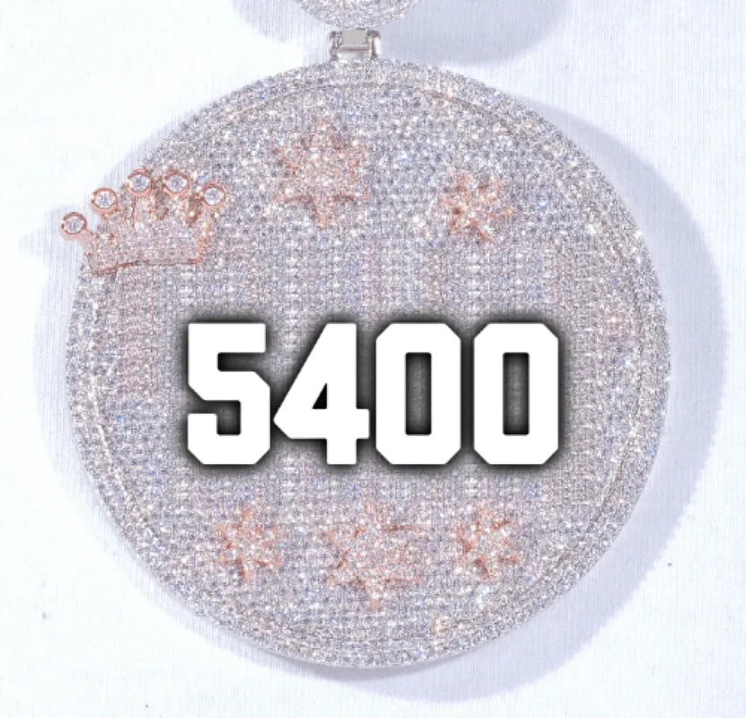 CUSTOM LETTER NECKLACE 3D BIG CROWN DISC sold by The GUU Shop