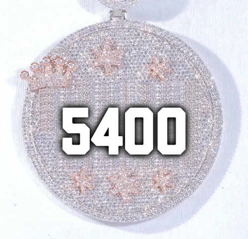 CUSTOM LETTER NECKLACE 3D BIG CROWN DISC sold by The GUU Shop