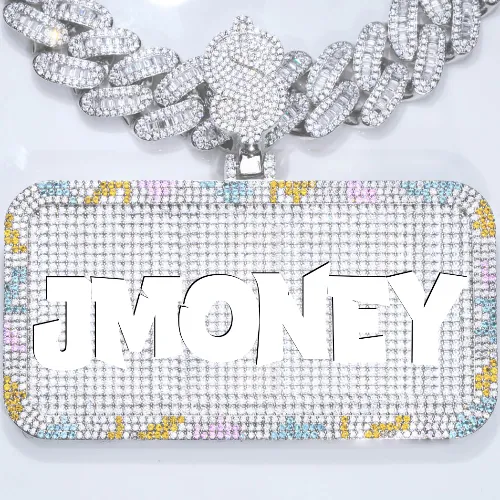 CUSTOM LETTER NECKLACE 3D COLORFUL SQUARE sold by The GUU Shop