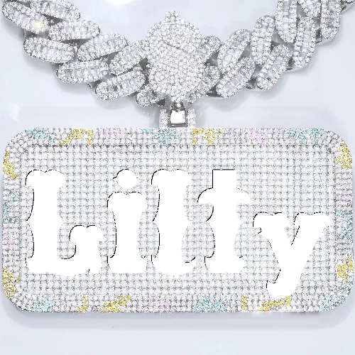 CUSTOM LETTER NECKLACE 3D COLORFUL SQUARE sold by The GUU Shop