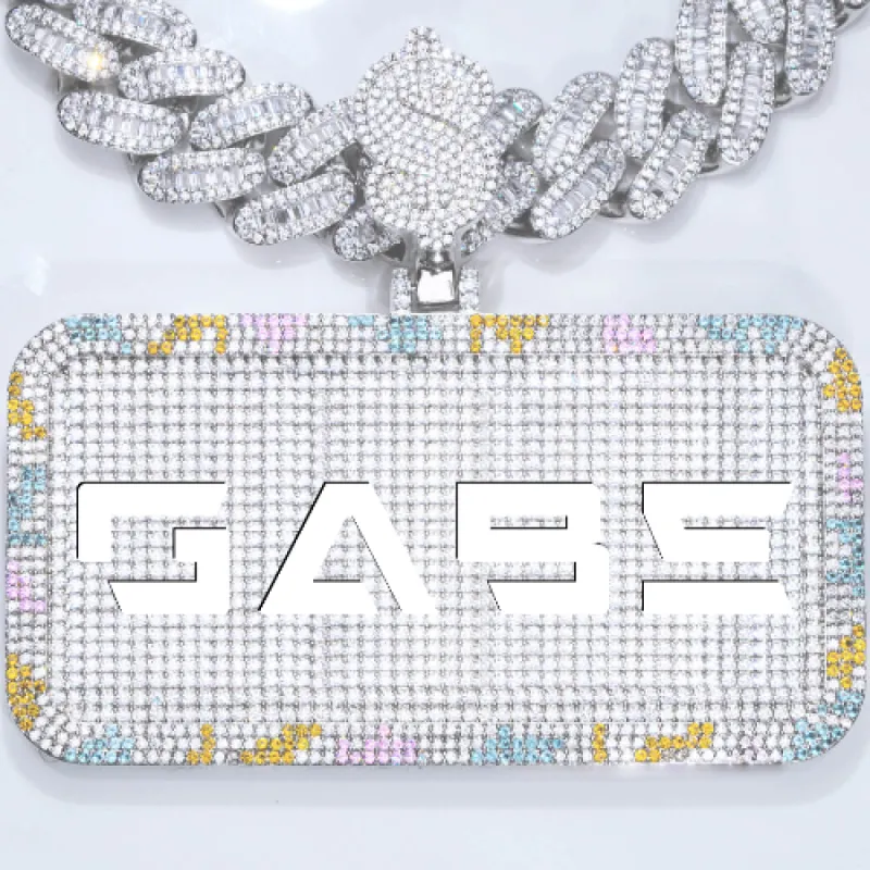 CUSTOM LETTER NECKLACE 3D COLORFUL SQUARE sold by The GUU Shop