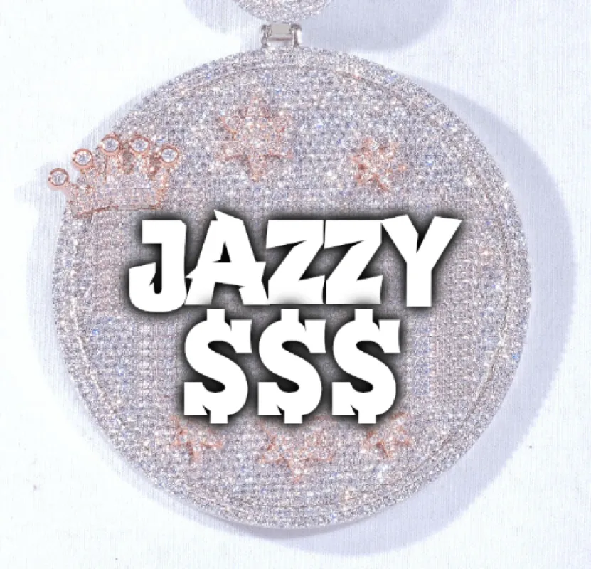 CUSTOM LETTER NECKLACE 3D BIG CROWN DISC sold by The GUU Shop