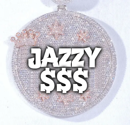 CUSTOM LETTER NECKLACE 3D BIG CROWN DISC sold by The GUU Shop