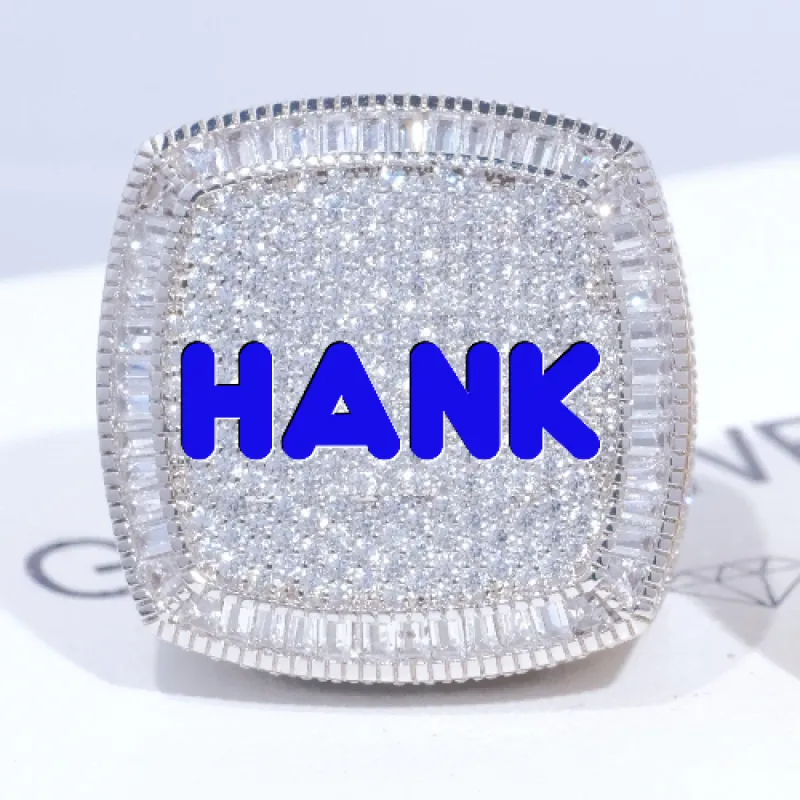 CUSTOM LETTER 3D ICED RING sold by The GUU Shop