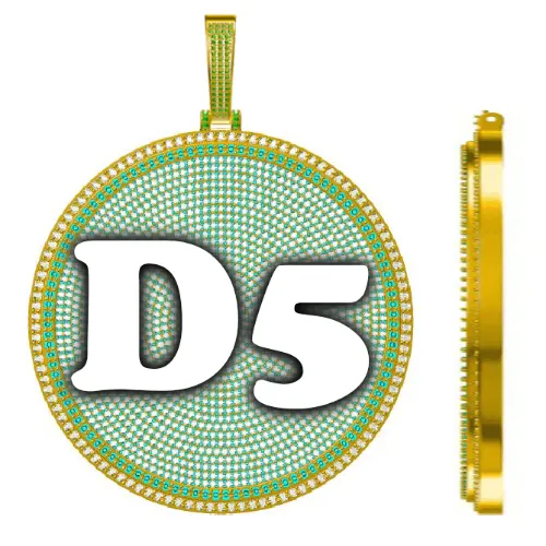 CUSTOM LETTER NECKLACE 3D BIG DISC sold by The GUU Shop