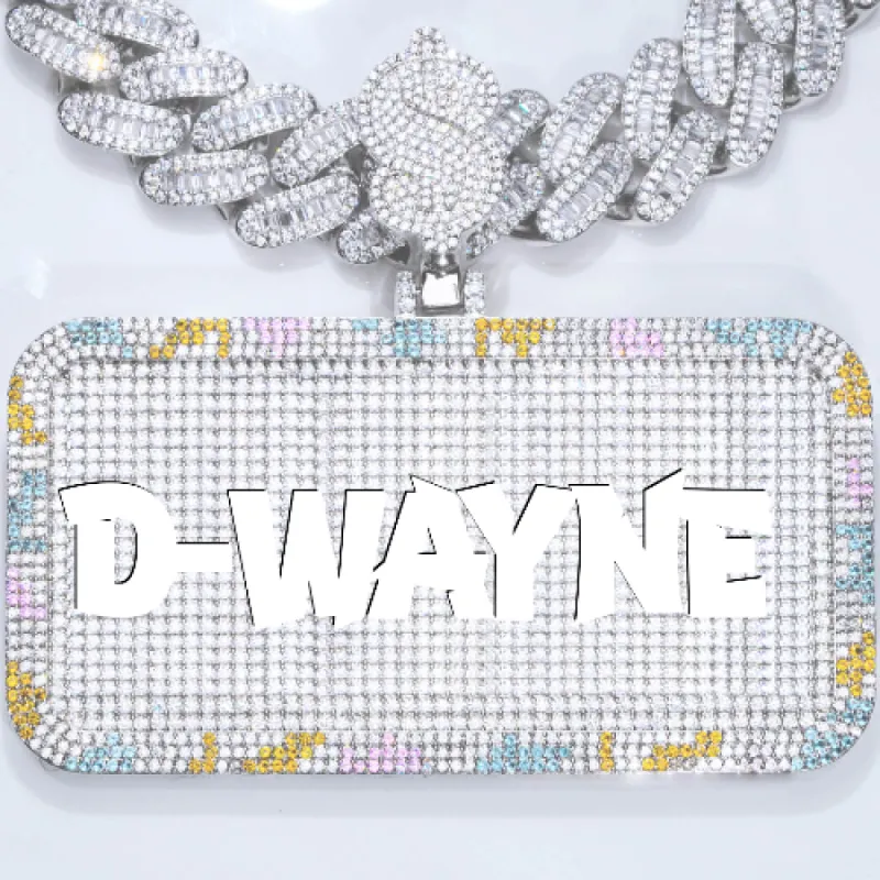 CUSTOM LETTER NECKLACE 3D COLORFUL SQUARE sold by The GUU Shop