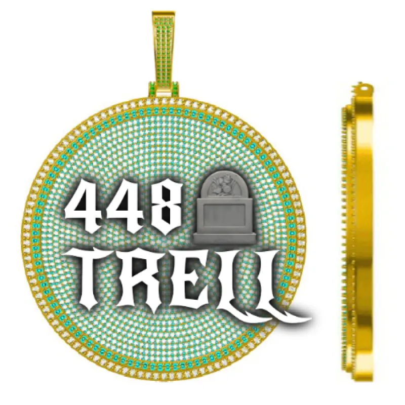 CUSTOM LETTER NECKLACE 3D BIG DISC sold by The GUU Shop