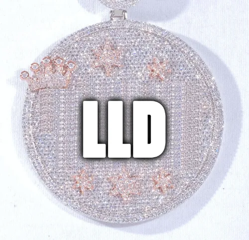CUSTOM LETTER NECKLACE 3D BIG CROWN DISC sold by The GUU Shop