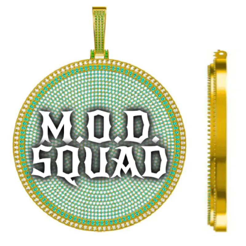 CUSTOM LETTER NECKLACE 3D BIG DISC sold by The GUU Shop