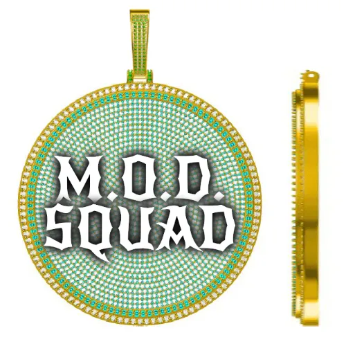 CUSTOM LETTER NECKLACE 3D BIG DISC sold by The GUU Shop