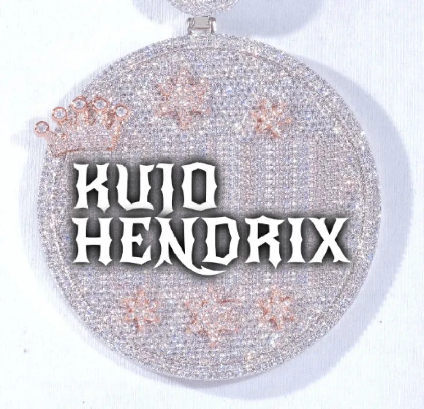 CUSTOM LETTER NECKLACE 3D BIG CROWN DISC sold by The GUU Shop