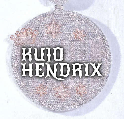 CUSTOM LETTER NECKLACE 3D BIG CROWN DISC sold by The GUU Shop