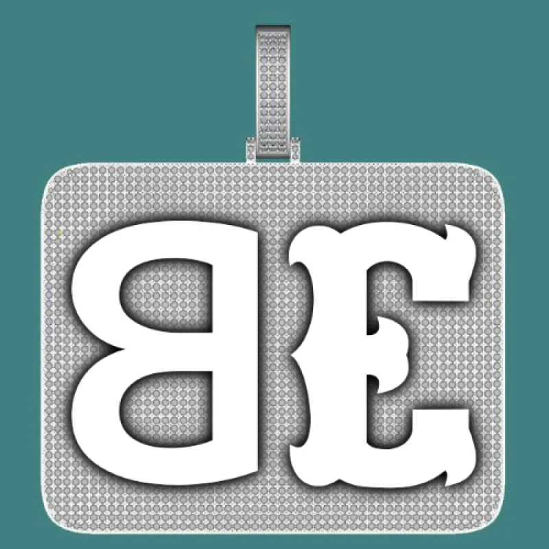 CUSTOM LETTER NECKLACE 3D BIG SQUARE sold by The GUU Shop