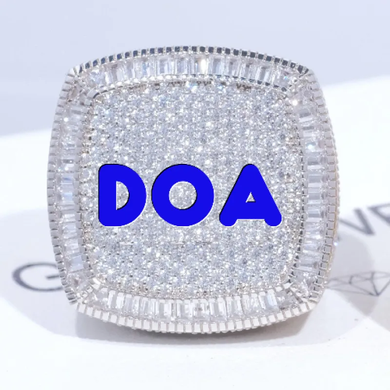 CUSTOM LETTER 3D ICED RING sold by The GUU Shop