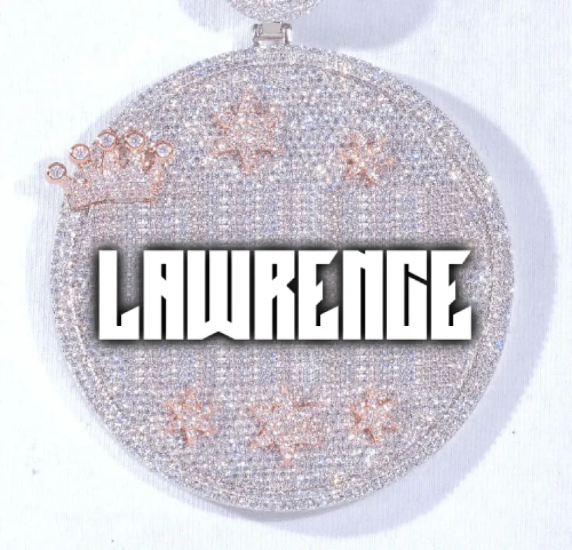 CUSTOM LETTER NECKLACE 3D BIG CROWN DISC sold by The GUU Shop