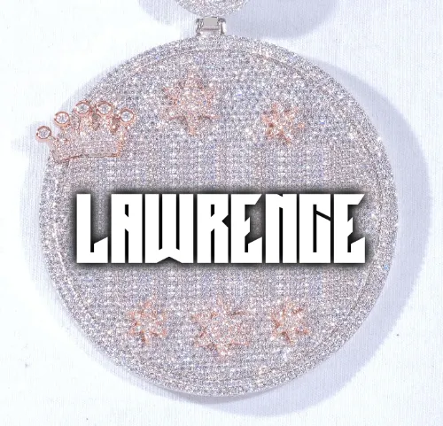 CUSTOM LETTER NECKLACE 3D BIG CROWN DISC sold by The GUU Shop