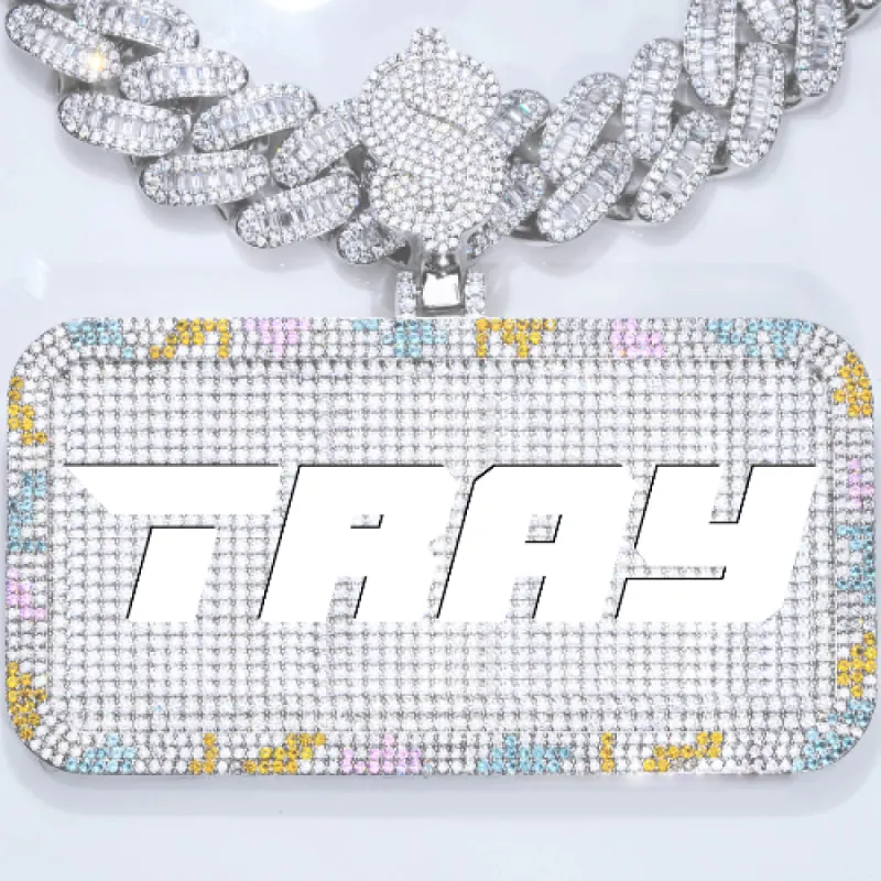 CUSTOM LETTER NECKLACE 3D COLORFUL SQUARE sold by The GUU Shop