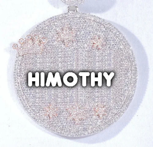 CUSTOM LETTER NECKLACE 3D BIG CROWN DISC sold by The GUU Shop