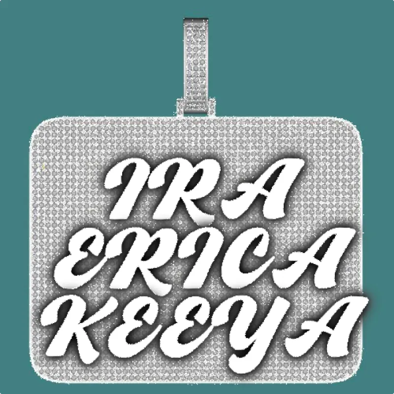 CUSTOM LETTER NECKLACE 3D BIG SQUARE sold by The GUU Shop