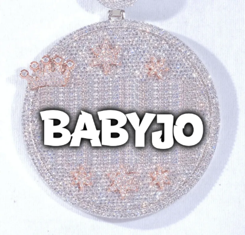 CUSTOM LETTER NECKLACE 3D BIG CROWN DISC sold by The GUU Shop