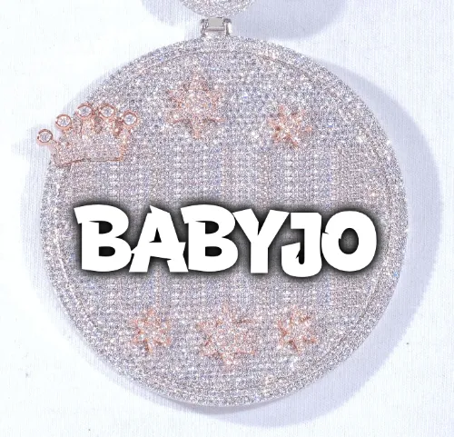 CUSTOM LETTER NECKLACE 3D BIG CROWN DISC sold by The GUU Shop