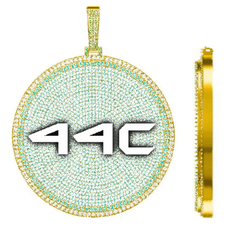 CUSTOM LETTER NECKLACE 3D BIG DISC sold by The GUU Shop