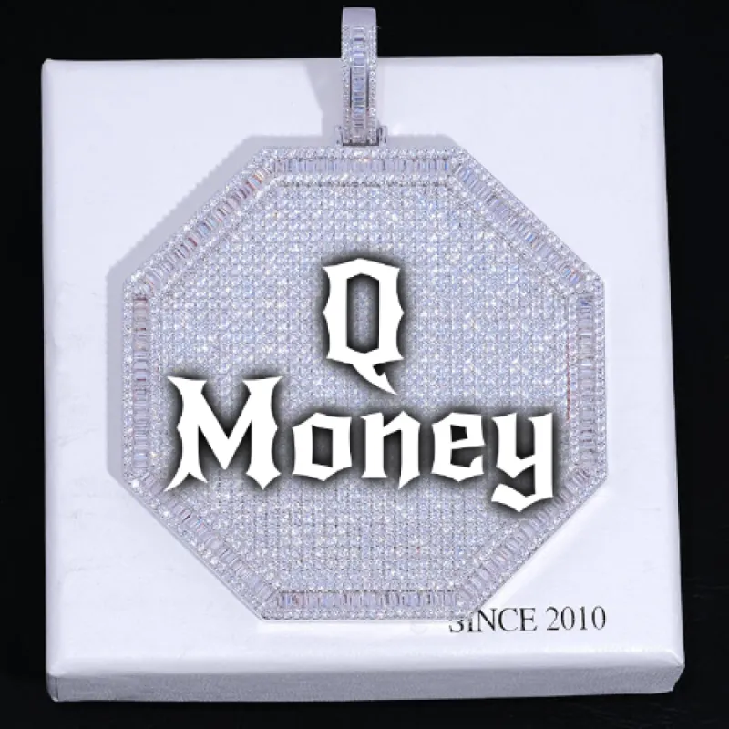 CUSTOM LETTER NECKLACE 3D BIG OCTAGON sold by The GUU Shop