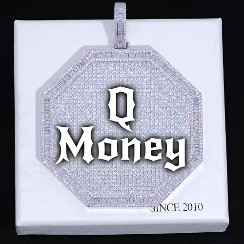 CUSTOM LETTER NECKLACE 3D BIG OCTAGON sold by The GUU Shop