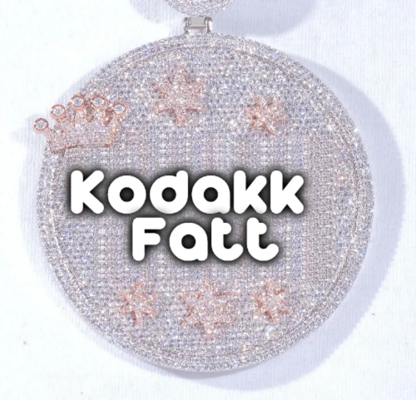 CUSTOM LETTER NECKLACE 3D BIG CROWN DISC sold by The GUU Shop