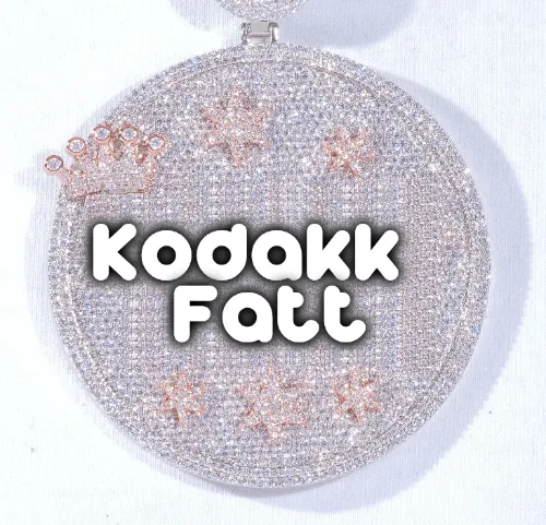 CUSTOM LETTER NECKLACE 3D BIG CROWN DISC sold by The GUU Shop