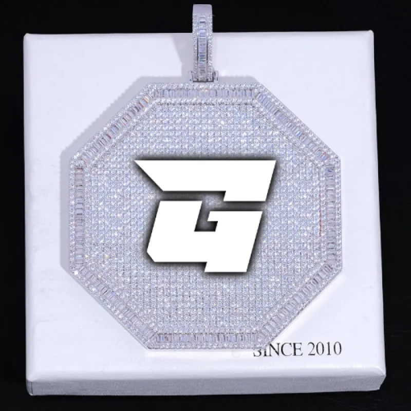 CUSTOM LETTER NECKLACE 3D BIG OCTAGON sold by The GUU Shop