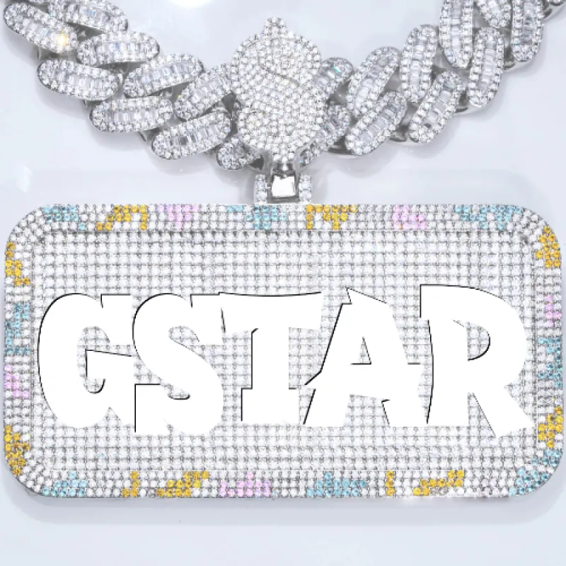 CUSTOM LETTER NECKLACE 3D COLORFUL SQUARE sold by The GUU Shop