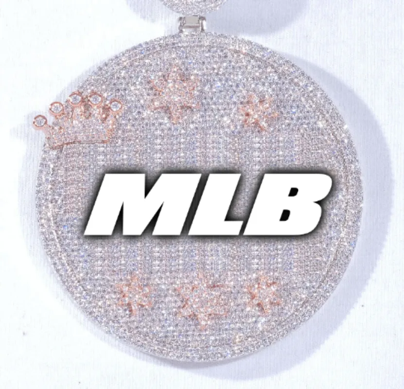 CUSTOM LETTER NECKLACE 3D BIG CROWN DISC sold by The GUU Shop