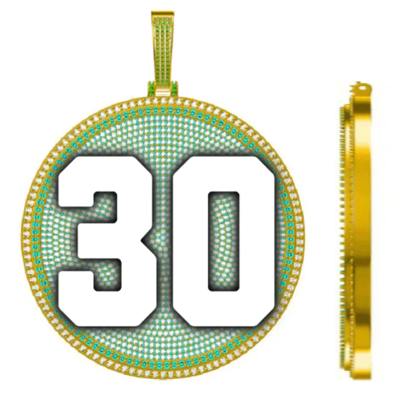 CUSTOM LETTER NECKLACE 3D BIG DISC sold by The GUU Shop