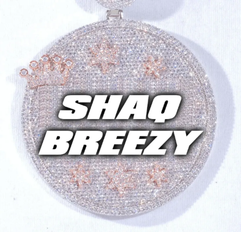 CUSTOM LETTER NECKLACE 3D BIG CROWN DISC sold by The GUU Shop