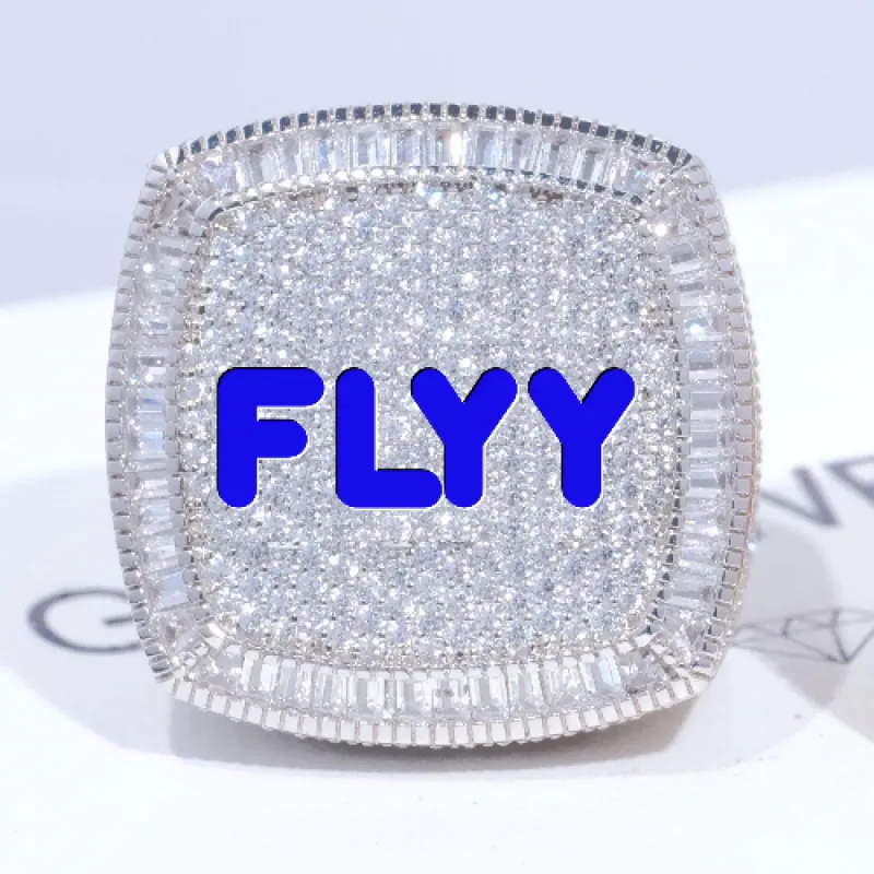 CUSTOM LETTER 3D ICED RING sold by The GUU Shop