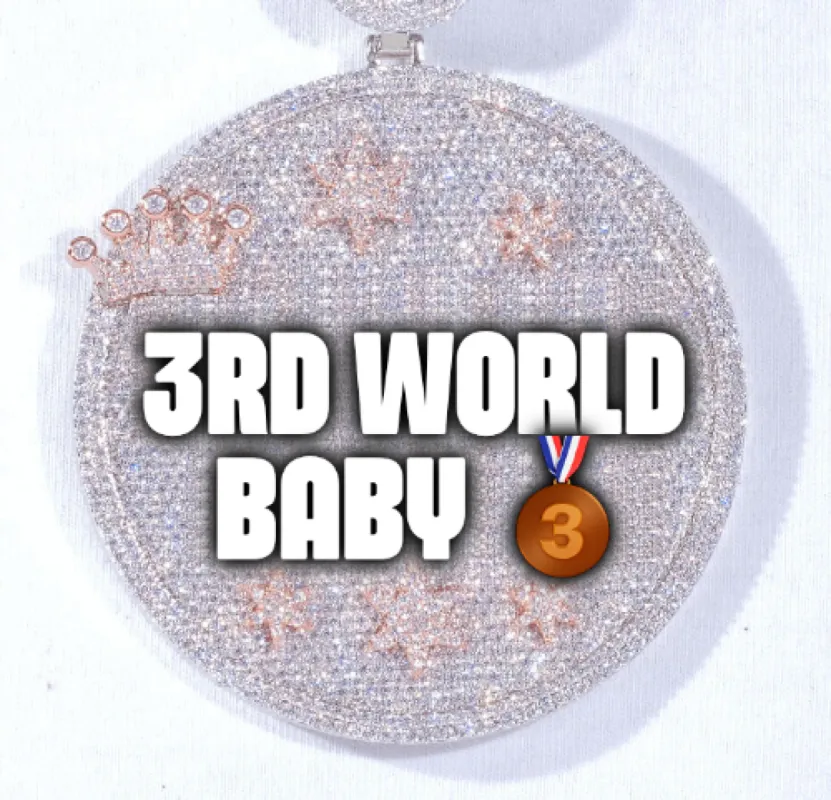 CUSTOM LETTER NECKLACE 3D BIG CROWN DISC sold by The GUU Shop