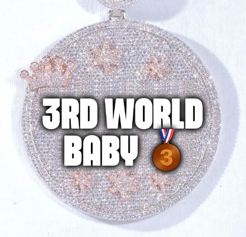 CUSTOM LETTER NECKLACE 3D BIG CROWN DISC sold by The GUU Shop