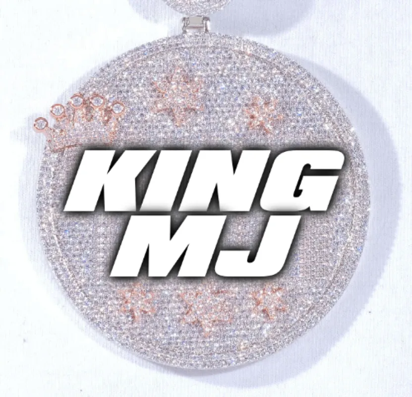 CUSTOM LETTER NECKLACE 3D BIG CROWN DISC sold by The GUU Shop