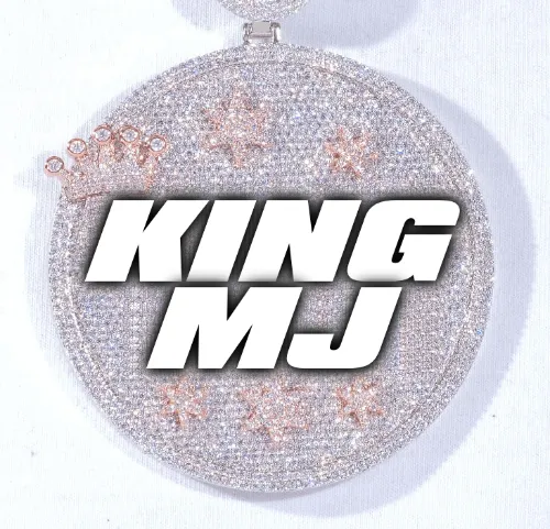 CUSTOM LETTER NECKLACE 3D BIG CROWN DISC sold by The GUU Shop