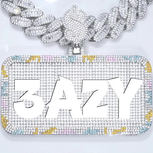 CUSTOM LETTER NECKLACE 3D COLORFUL SQUARE sold by The GUU Shop