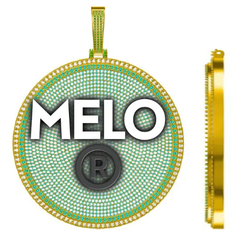 CUSTOM LETTER NECKLACE 3D BIG DISC sold by The GUU Shop