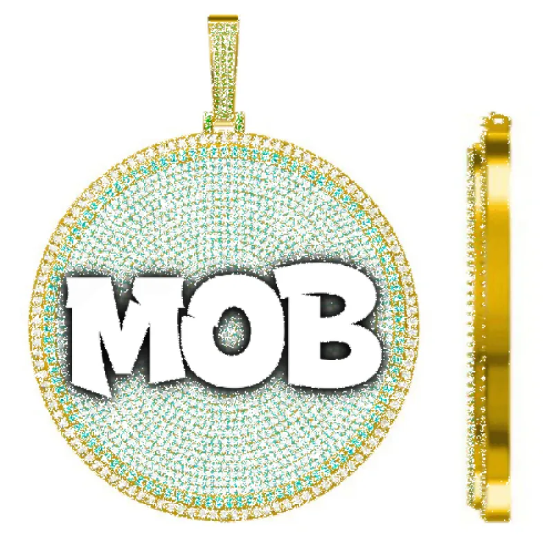 CUSTOM LETTER NECKLACE 3D BIG DISC sold by The GUU Shop