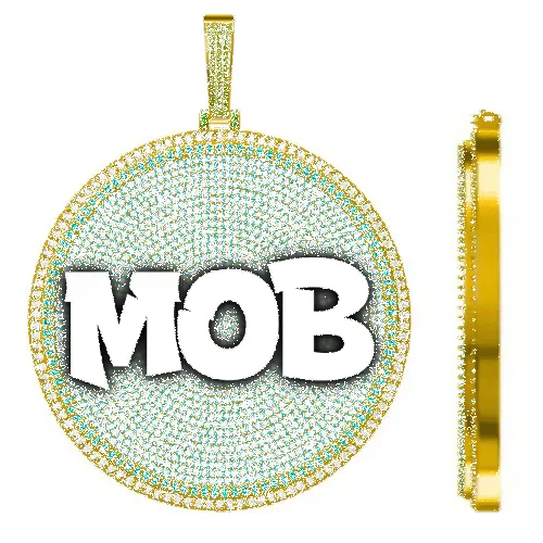 CUSTOM LETTER NECKLACE 3D BIG DISC sold by The GUU Shop