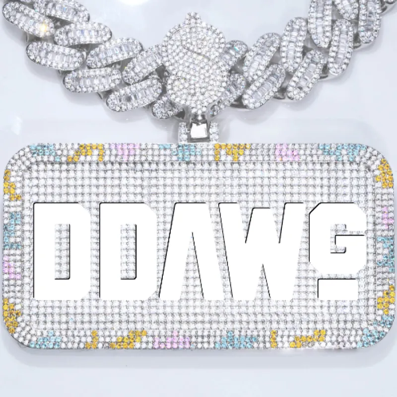 CUSTOM LETTER NECKLACE 3D COLORFUL SQUARE sold by The GUU Shop