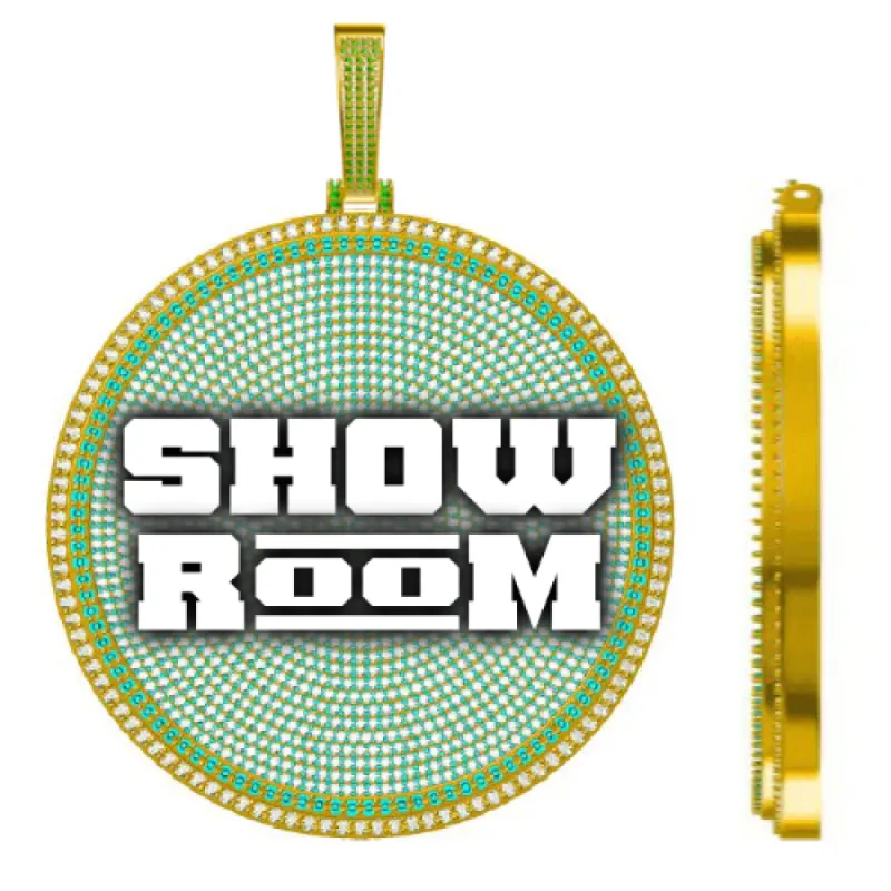 CUSTOM LETTER NECKLACE 3D BIG DISC sold by The GUU Shop